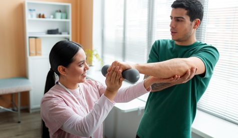 Physical therapy session for knee pain rehabilitation improving mobility strength and recovery exercises